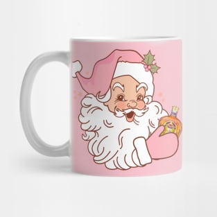 Pink retro Santa drinking crown Mug